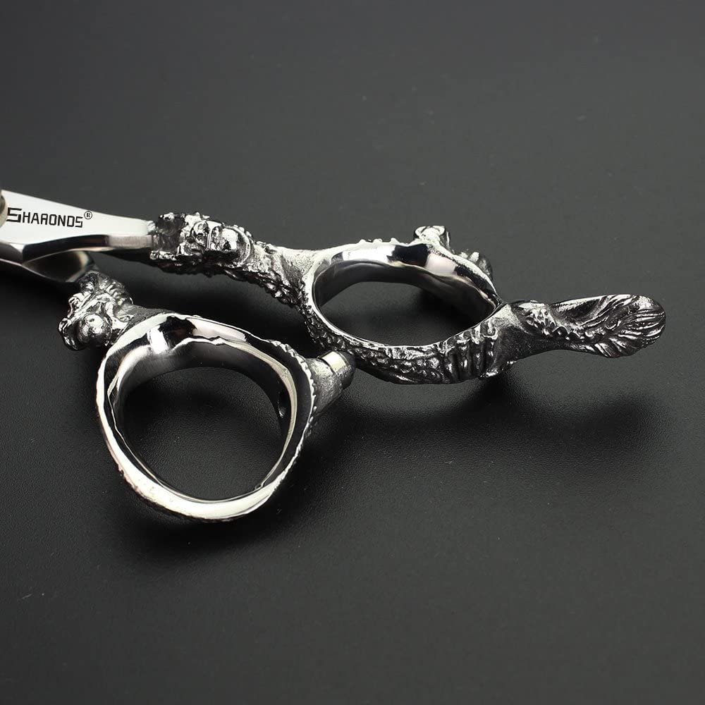 Lot de 2 paires de ciseaux de coiffure professionnels de haute dureté 440 C 17,8 cm