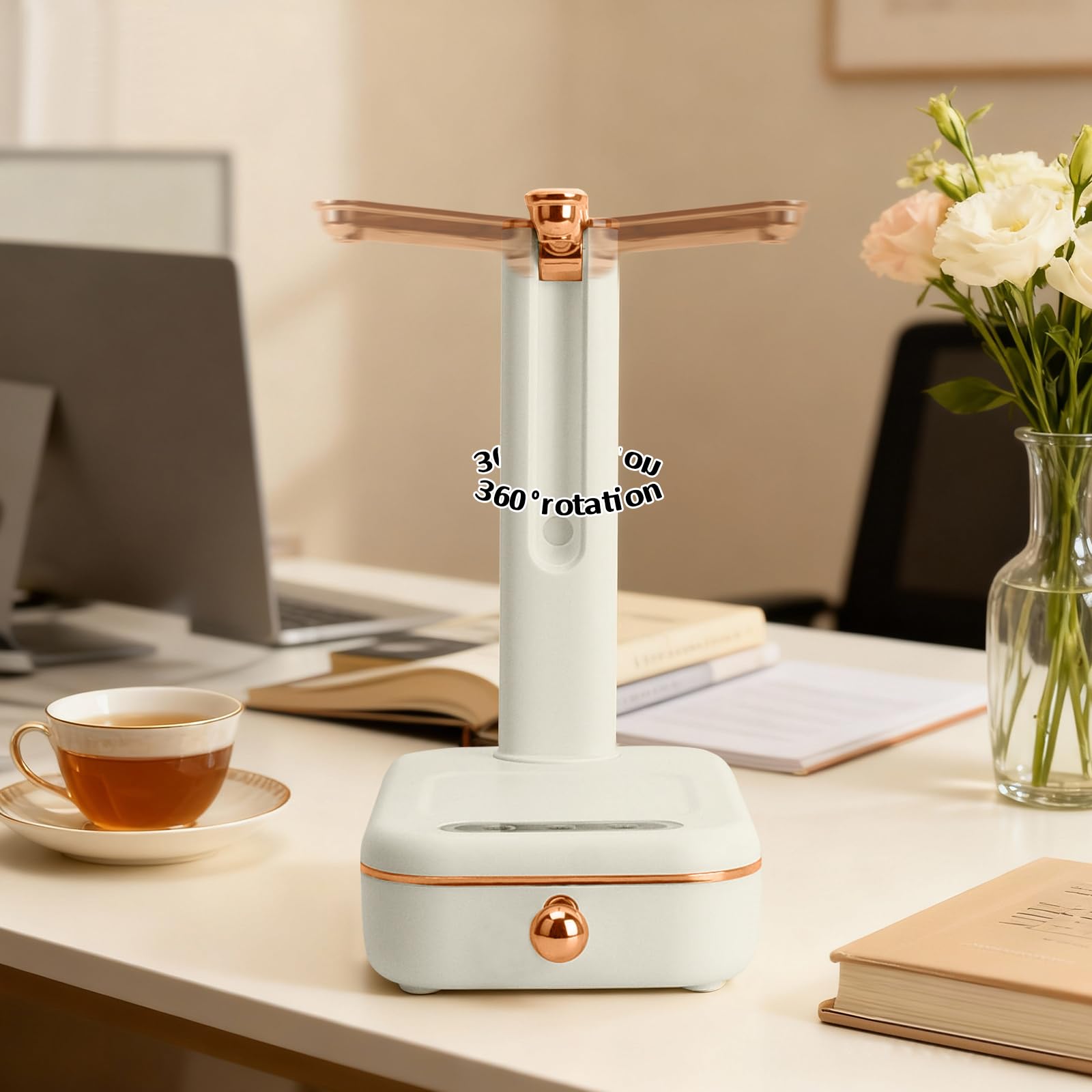 Distributeur d'eau Électrique Rechargeable USB sans BPA Pompe 3 Niveaux Débit Camping Maison Bureau Batterie 800 mAh Blanc