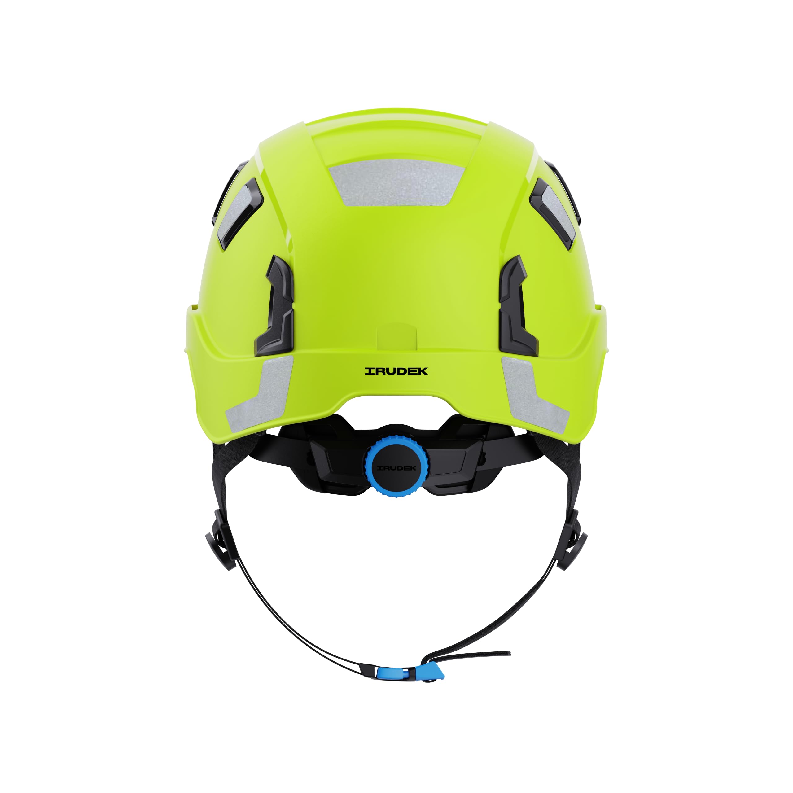 Irudek OREKA II Vent HI-Viz – Casco ventilado Alta Visibilidad para Trabajos en Altura, ABS Ultraligero, Pegatinas Reflectantes, Chip NFC Integrado, Ranuras 30 mm, Certificado EN 397 y EN 12492
