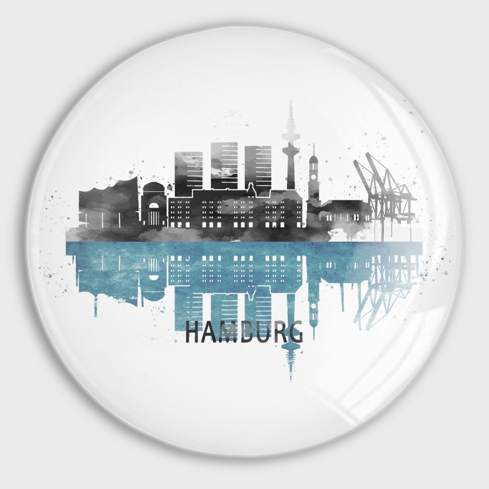 Freecustom Germany Hamburg Skyline Fridge Magnets Magnetic Whiteboard For Fridge Landmark Glass Strong Magnets Skyscrapers Refrigerator Glass Magnets For Office Whiteboard Home