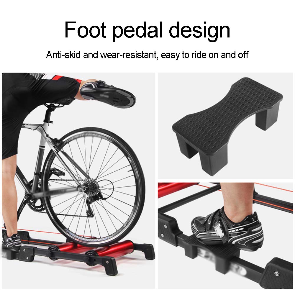 Faltbare Indoor Bike Roller Einstellbare Bike Trainer Ständer mit Trittschutz beweglichem Aluminium Fitness-Fahrrad-Roller für 24-29 Zoll 700cc