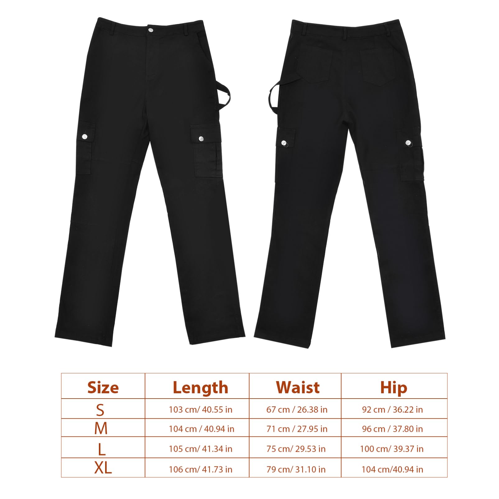 SOIMISS Cargo pour Femme Taille Haute Décontracté Baggy Extensible Jambes Larges avec Poches