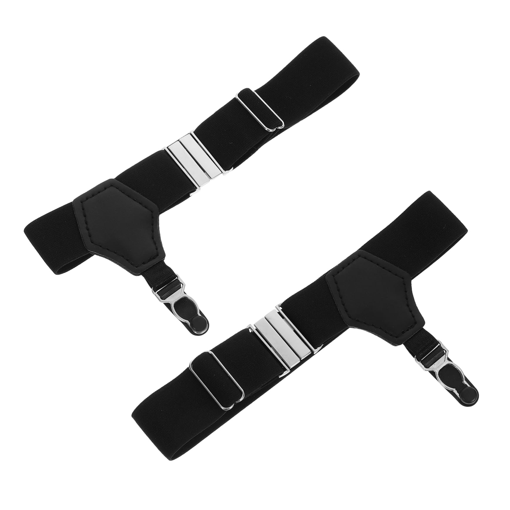 Beavorty Men Adjustable Sock Suspenders Garters Black Elastic Sock Holders with Clips Comfortable Easy to Use Sock Support Braces