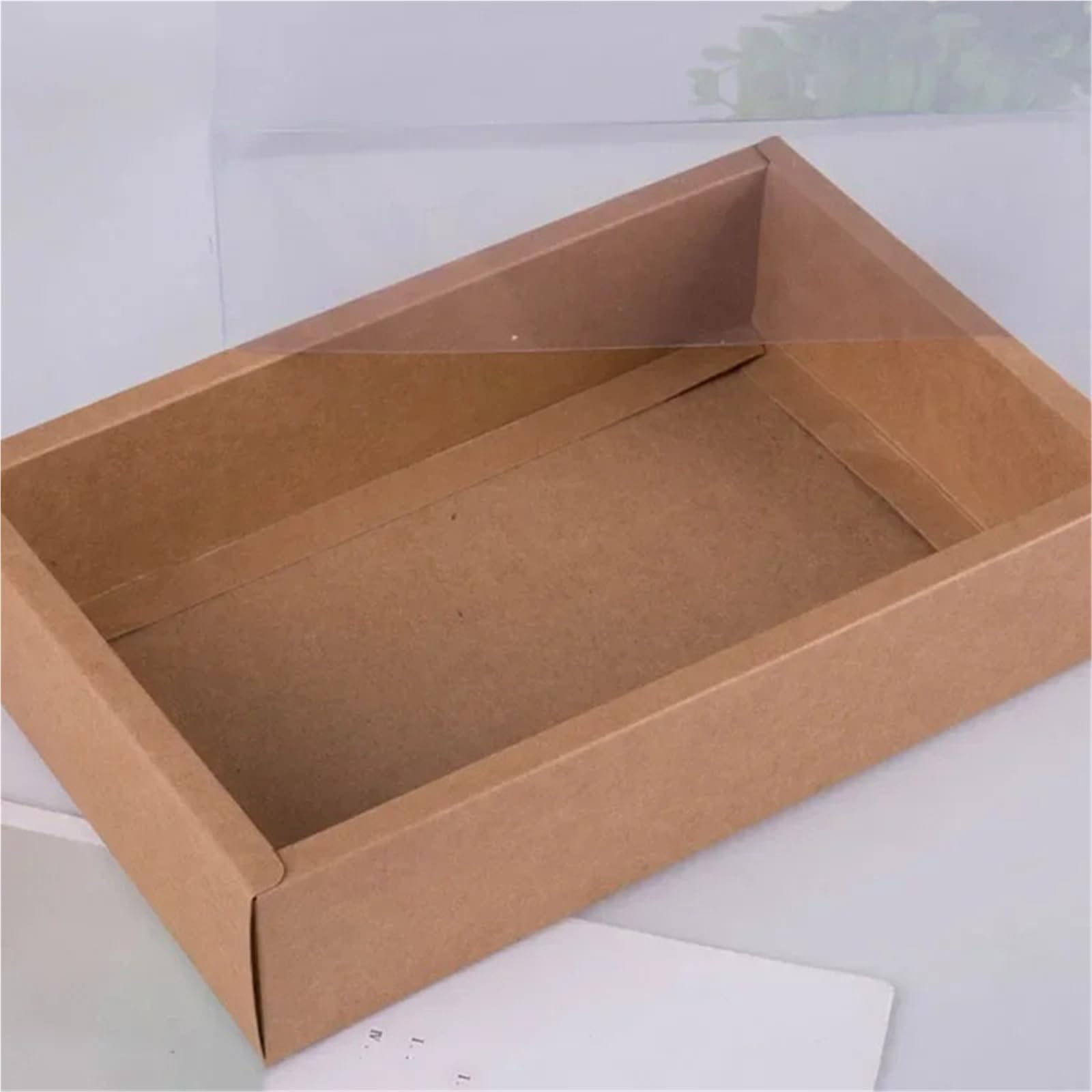 Kraftpapier Box Mit Fenster 20 Stück Kraft-Geschenkbox mit transparentem PVC-Fenster