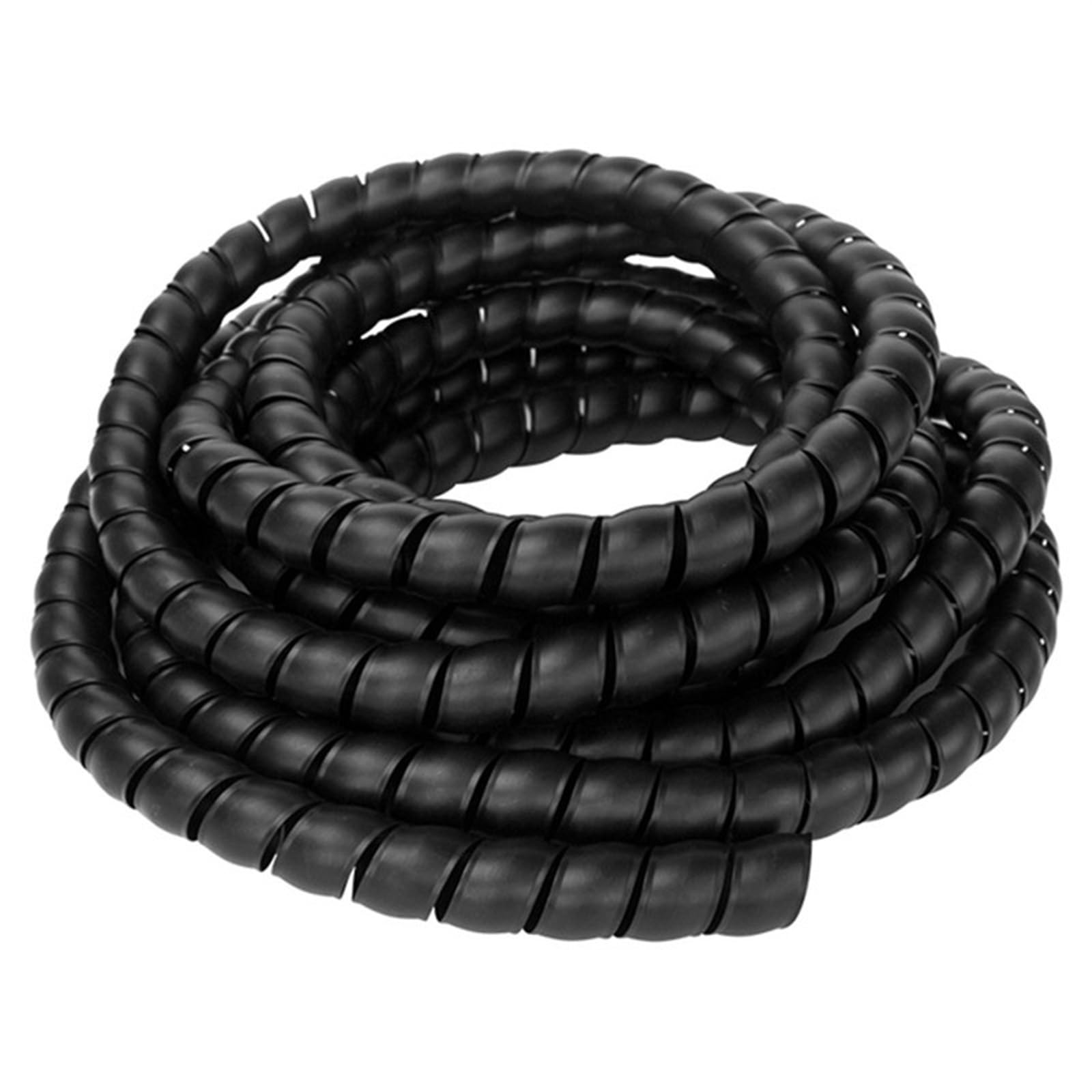 manga de cable espiral, Manga de protección en espiral 5 metros, tubos aceite plástico, mangueras agua, envoltura tubo antidesorden(Black,ID 28mm)