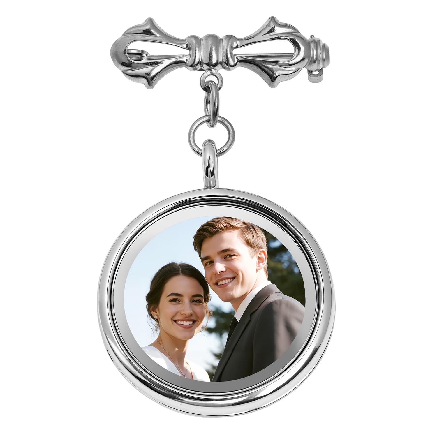 Wedding Bouquet Photo Charms, Bridal bridegroom Charm DIY Pin Brooch Making Kit Bouquet Picture Charm for Wedding Memory Friend Graduation Gift