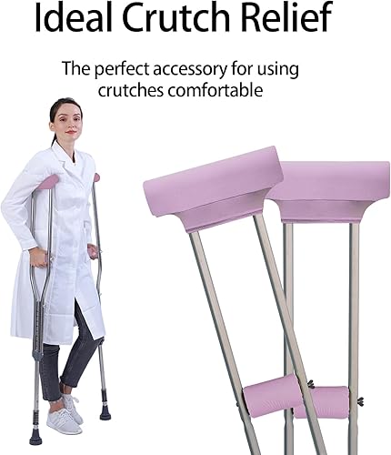 Miniatura 5 de Fundas de almohadilla para muletas para axilas y agarre de mano con mango universal para antebrazo, juegos de cojines acolchados accesorios para