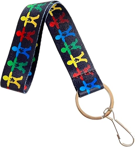 Llavero de pulsera para concienciación sobre el autismo, soporte para tarjetas de identificación (manos plegables)