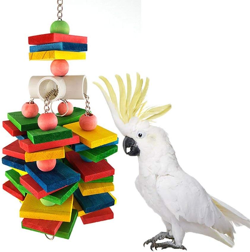 Alysontech Large Parrot Chew Toy for Bird Macaw African Greys Cockatoo Eclectus Budgies Parakeet Cockatiel Conure Lovebirds Cage Wood Toy : Pet Supplies
