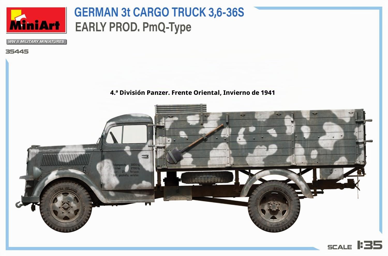 MiniArt 35445 1:35 Dt. 3t Cargo Truck früfrühen Prod. - Reproducción fiel de maquetas, fabricación de maquetas, kit de plástico, manualidades, afición, pegado, maqueta, montaje, sin pintar
