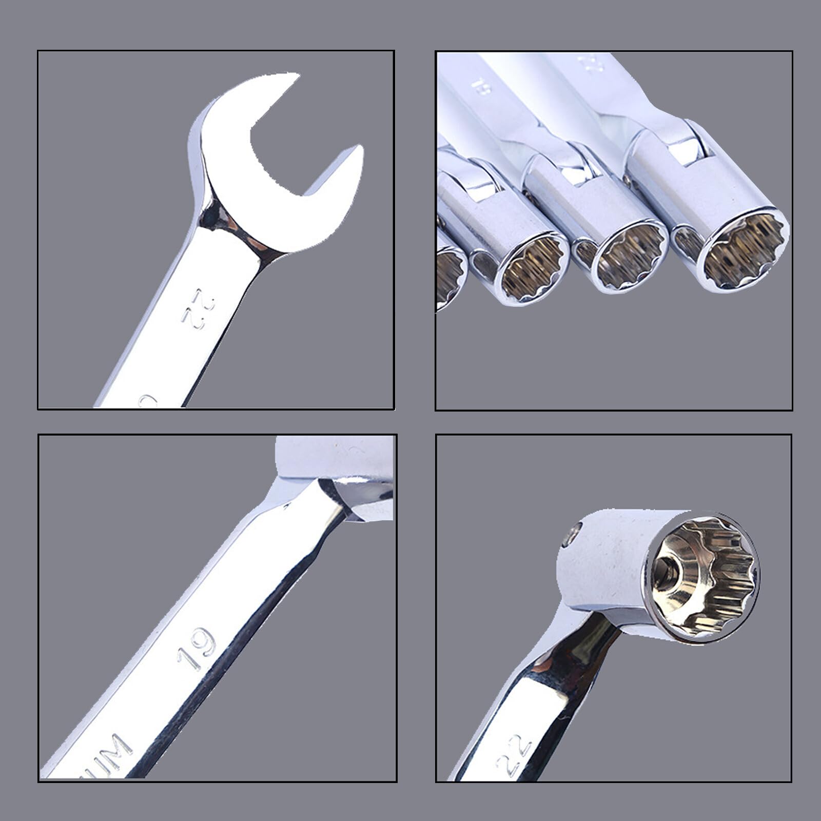 Vokenforu Clé à Douille 8 Mm, Clé Mixte à Cliquet, En Acier Au