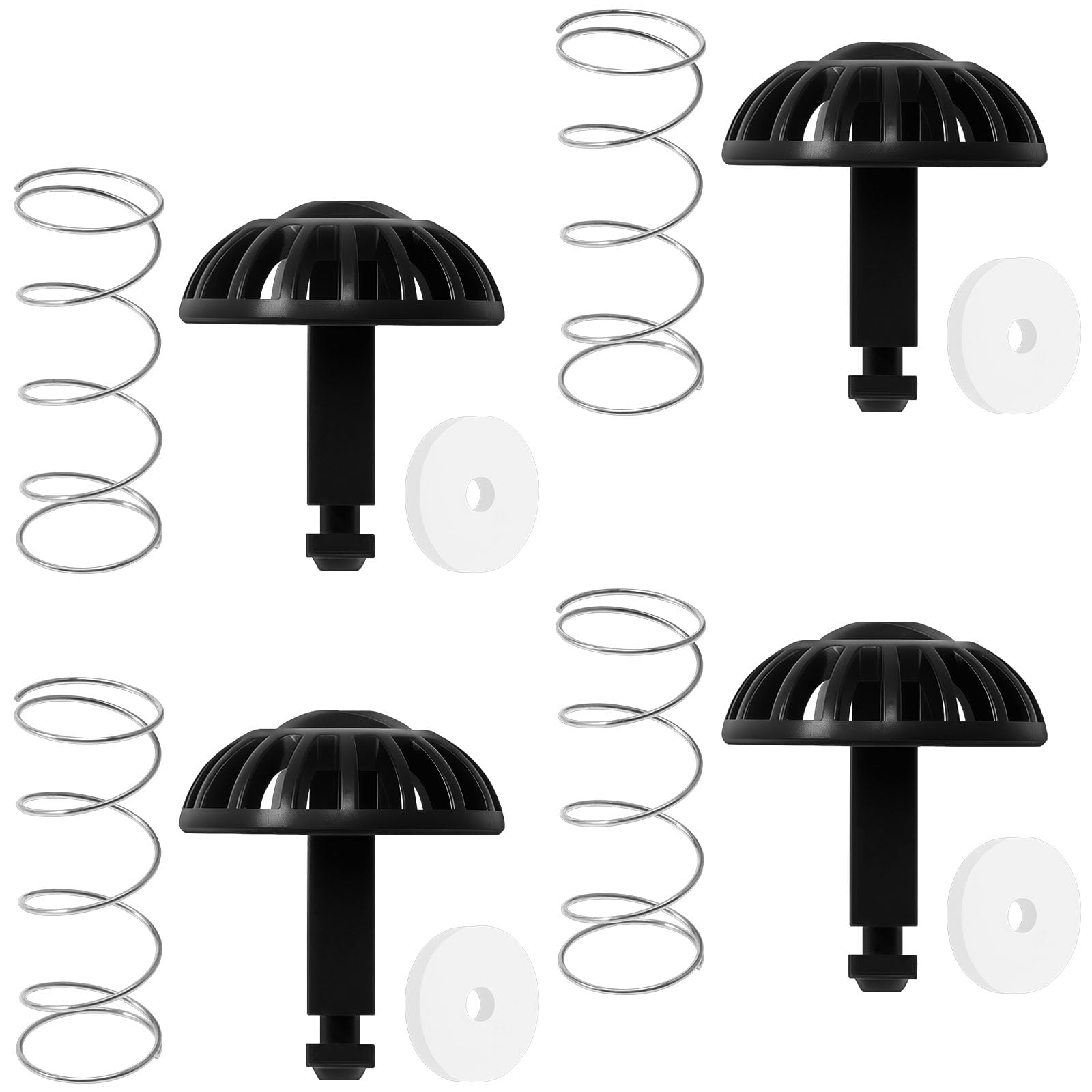 Lulobtg Black 4 Pcs Coffee Machine Brew Basket Spring Loaded Stopper Kits Replacement, Coffee Maker Parts, Coffee Brew Basket Accessory Suitable For Various Models