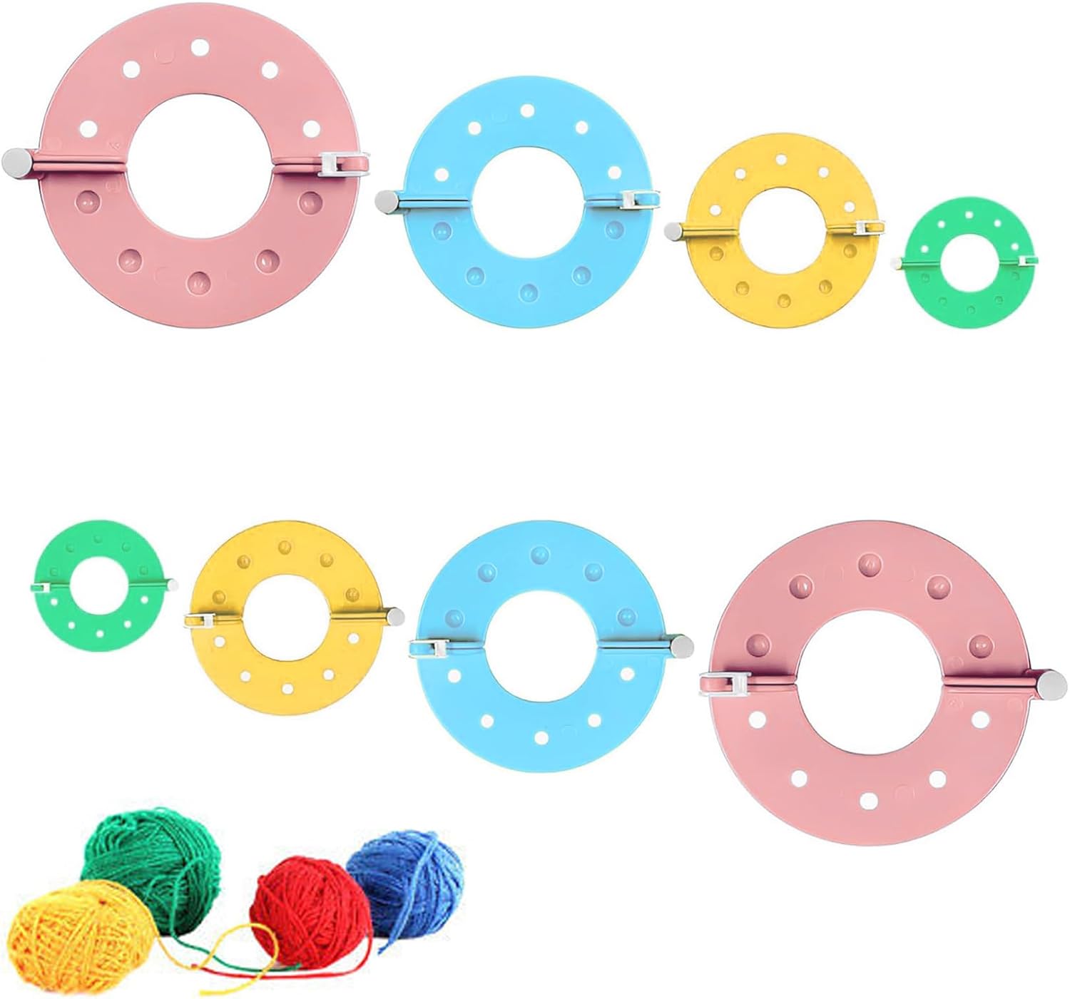 8 Pcs Pom Pom Maker,4 Sizes Pom Pom Maker Kit,DIY Pompon Machine,Pom