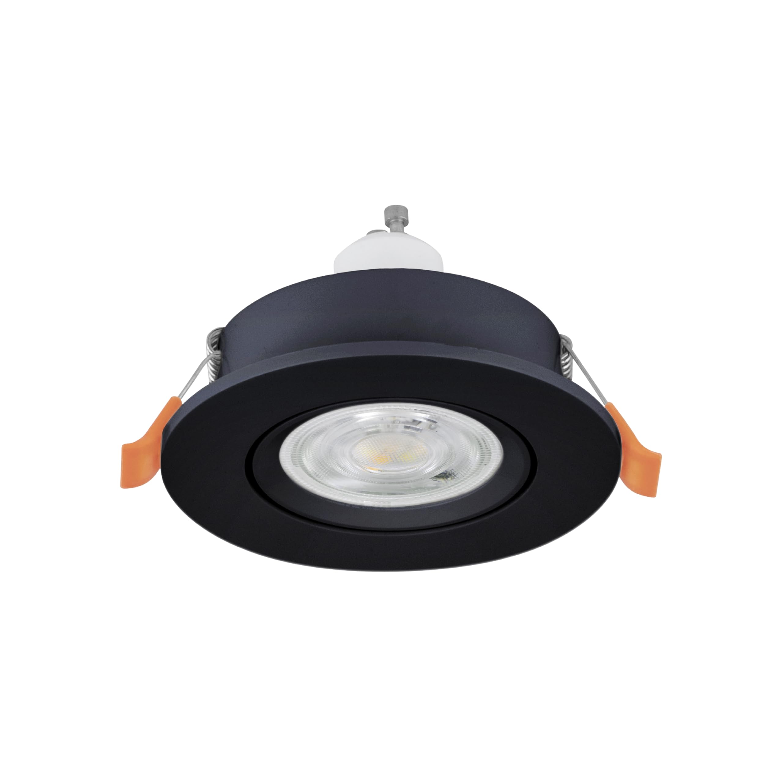 Eglo LED Recessed Spotlight Barranco, Ceiling Spot Living Room, Adjustable lamp Made of Black Plastic, Warm White, Including GU10 Bulb