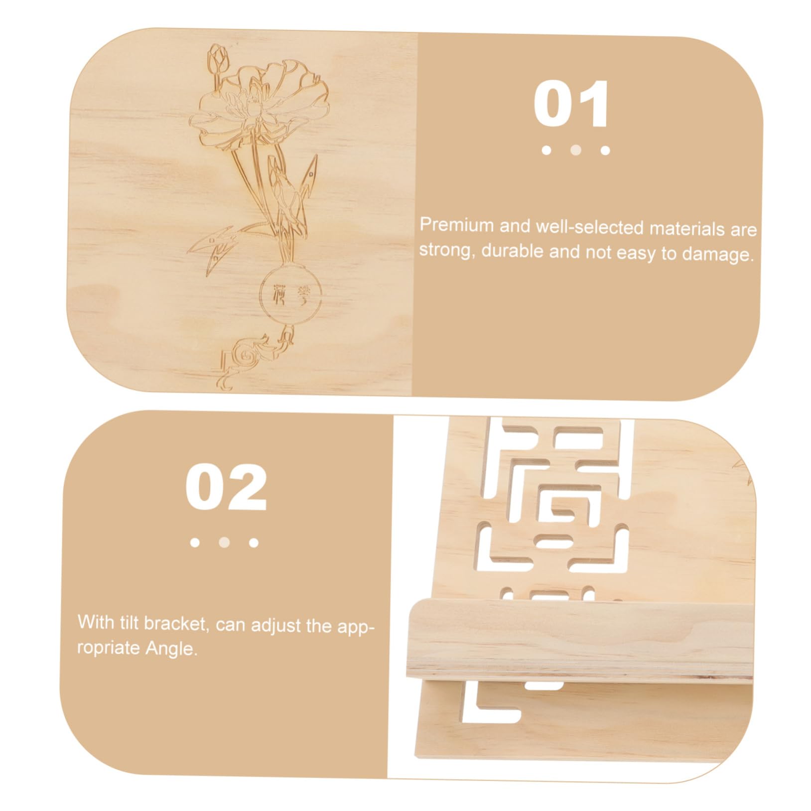 GALPADA Multipurpose Music Score Stand Desktop Sheet Music Holder for Easy Reading Durable Pine Design for Home Office Dorm Library Use