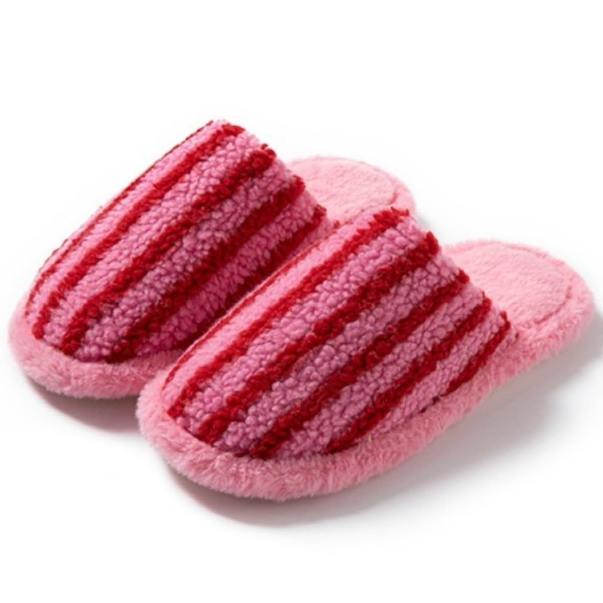 AFXAFX Stripe Slippers-Fluffy Fur Chic Fashion Casual Clean Y2k Cute Indoor Outdoor Vacation Bathroom Comfortable
