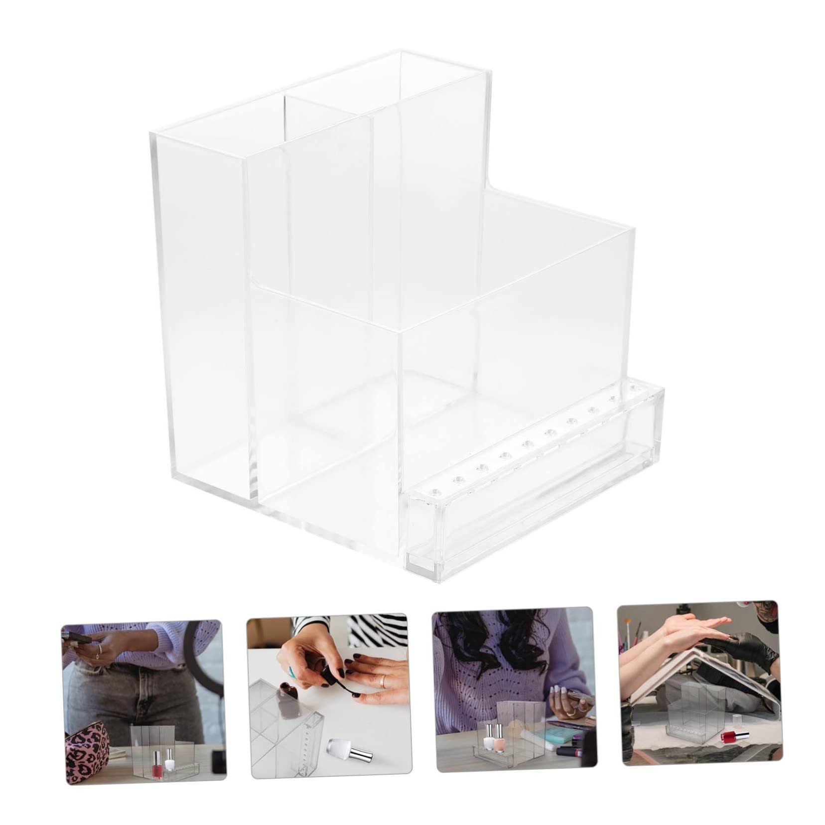 balacoo 2 Pcs 13 Nail Art Polisher Holder Drill Bit Organizer Manicure Polisher Stand Efile Nail Drill Bits