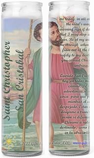 Saint Christopher Patron Saint of Travelers San Cristobal Patron de Los Viajeros Set of Candles and or Prayer Card (2 Candles)
