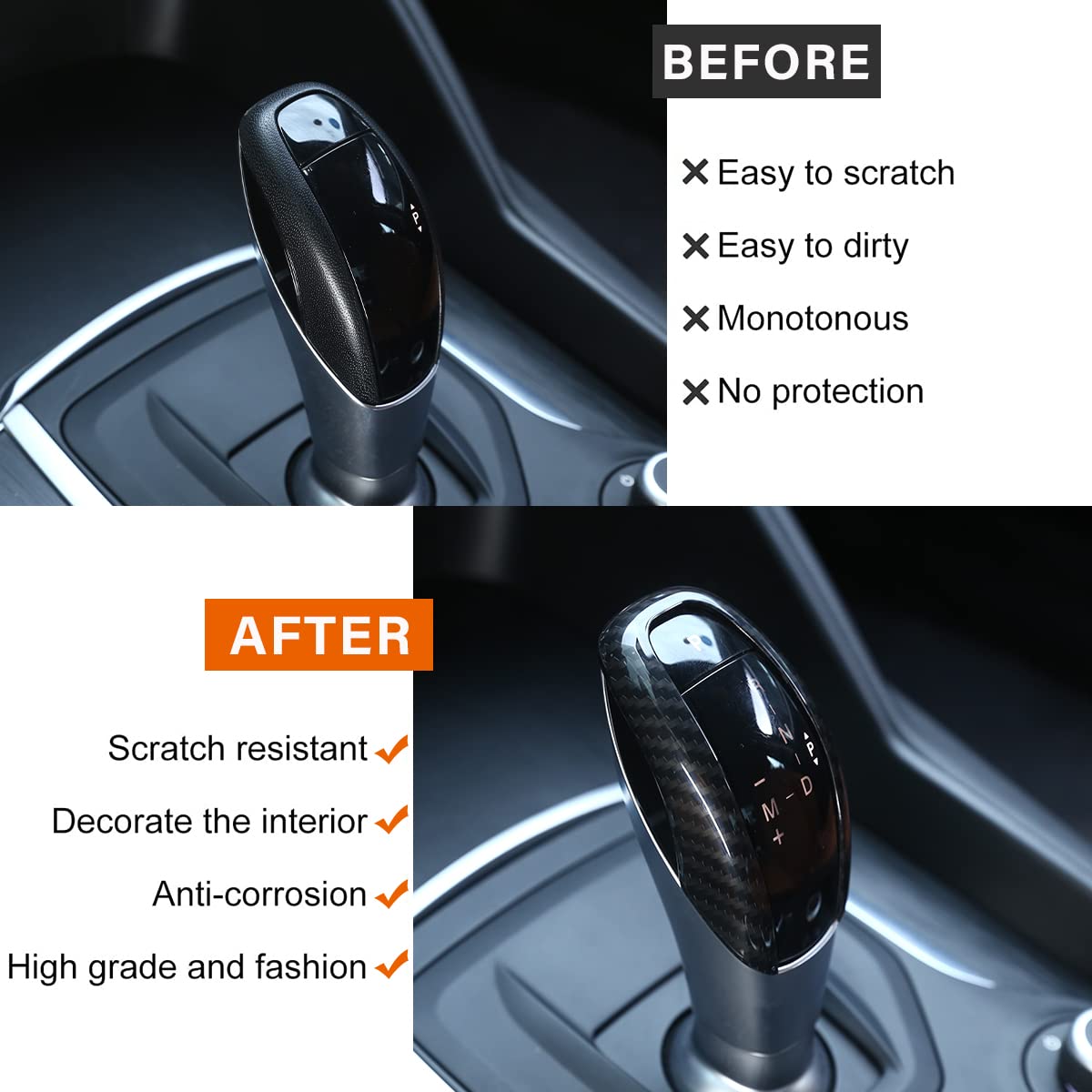 Mascherina Cambio Fibra Di Carbonio Per Range Rover Evoque 2012-2018 - Decorazione Auto, ABS - Foto 12