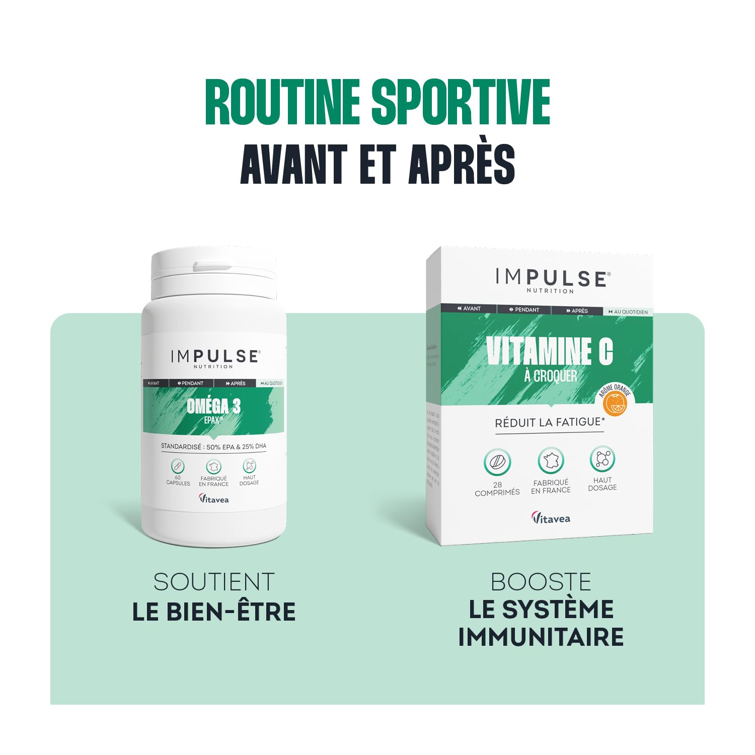 Impulse Nutrition - Oméga 3 concentrés 50% EPA / 25% DHA - Qualité Epax® - Pureté Totox <10 - Certifiés Friend of the Sea - Complément alimentaire Bien-être & Performance - Fabriqué en France