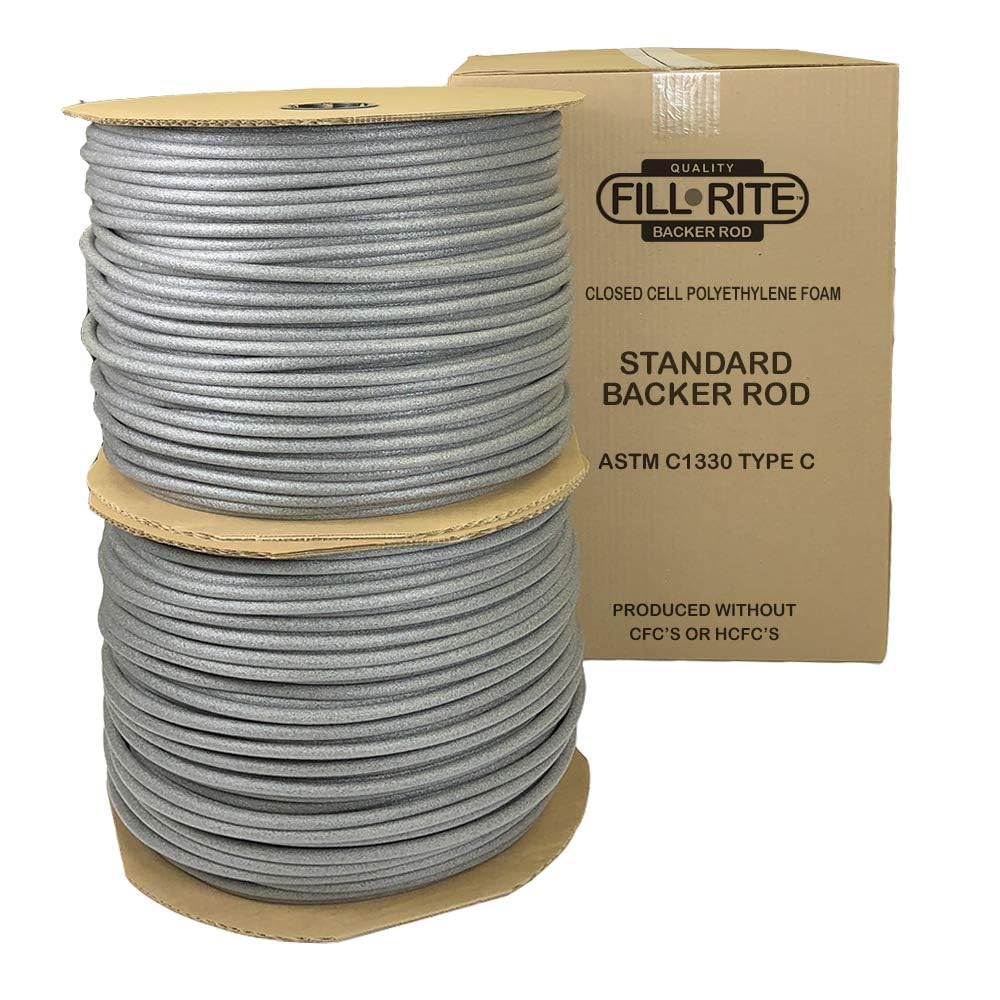 Foam Pre-Caulking Filler Rope Backer Rod Roll Bulk, 2500 Feet Length x .5 Inch Width, Grey Filler Rope