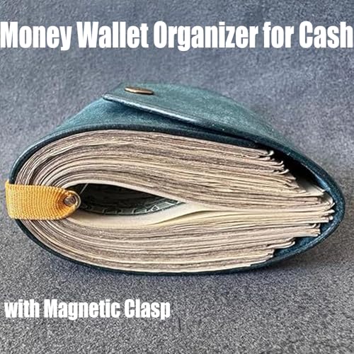 Bobboslin Leather Cash Wrap Wallet, The Genuine Leather Cash Wrap Wallet, CashHolder for Men with Magnetic Clasp, Small Money Wallets Organizer Holds 1–99 Bills (1pcs-Grey)3