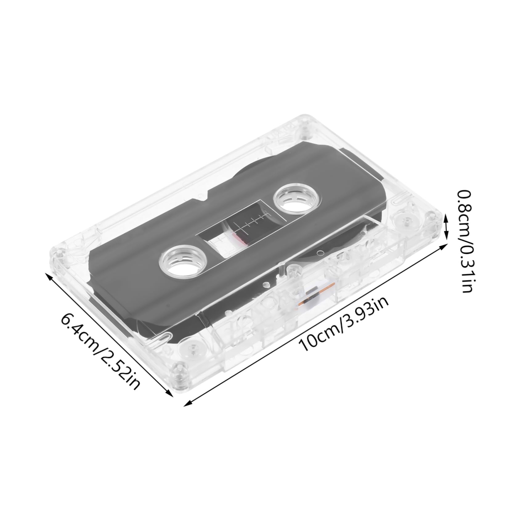 OKUMEYR 6Pcs Recordable Blank Audio Cassette Tapes Capacity Compatible with Various Recorders Playback Convenient Transparent Storage Box