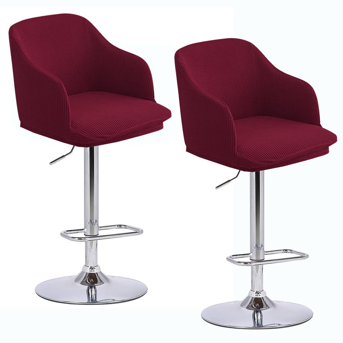 SDNAM Bar Stool Covers Barstool Chair Slipcovers Covers 2/4 Pack Stretch Slipcover Pattern for Short Swivel Dining Chair-Counter Height Side Chairs (Color : #32, Size : 2PCS)