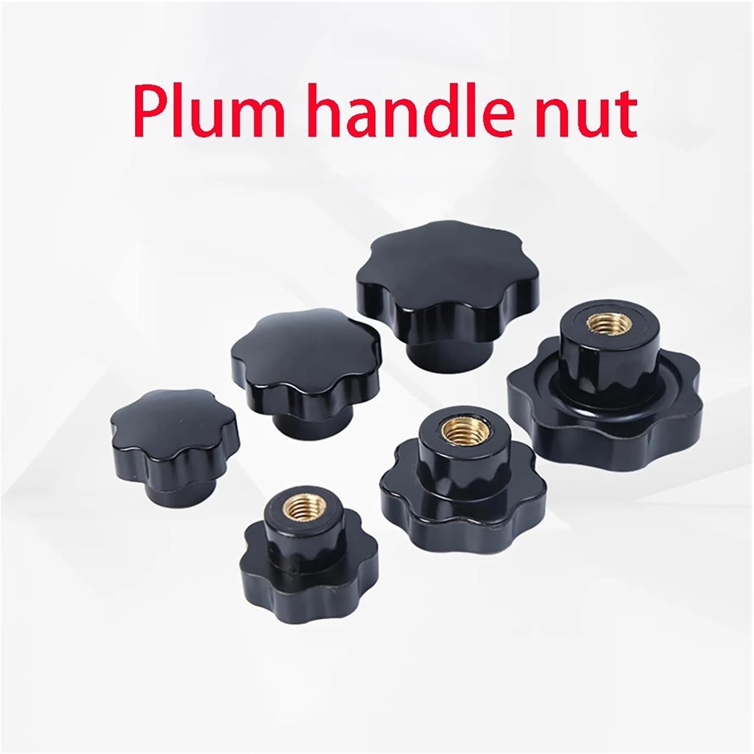 Carbon Steel Hexagonal Nut, Stainless Steel Nut,3PCS Copper Core Non Perforated Plum Blossom Handle Nut Black Bakelite Handwheel Seven Star Nut Clamping Knob Manual Nut M4-M16(25xM5)