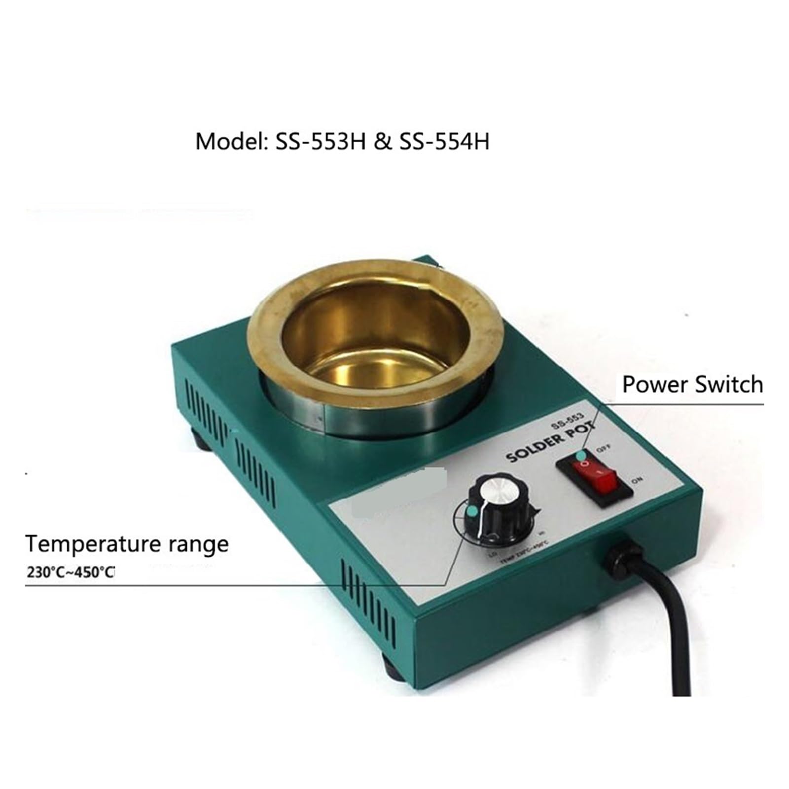 Pot de soudure, Fer à souder sans plomb, Pot, bain dessouder, four de d'étain, outil d'étamage fil 150W/200W/250W/300W(SS-554H 300W)