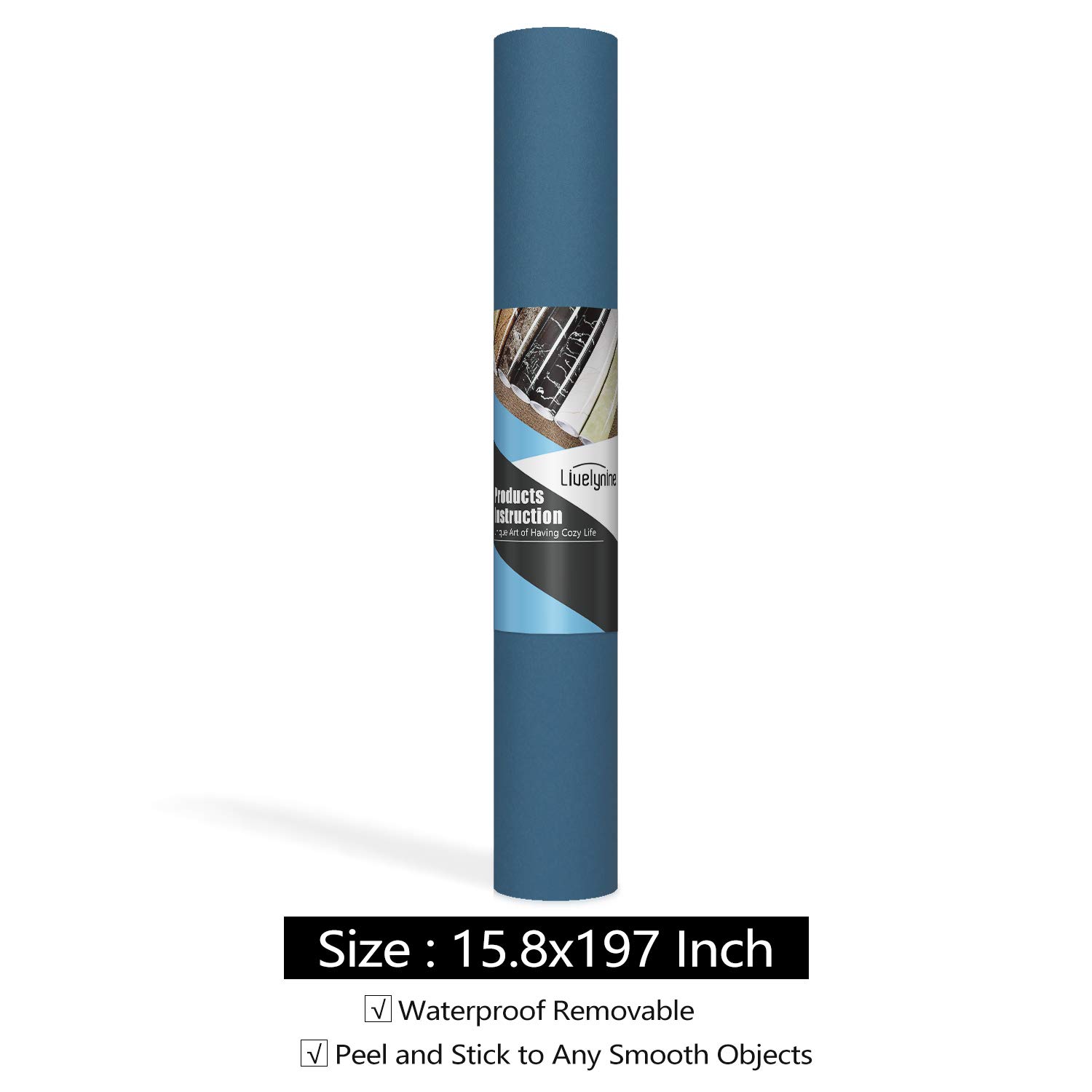 Carta Da Parati Adesiva Blu Opaco 40cmx10m | Pellicola Per Pareti E Mobili | Impermeabile E Lavabile