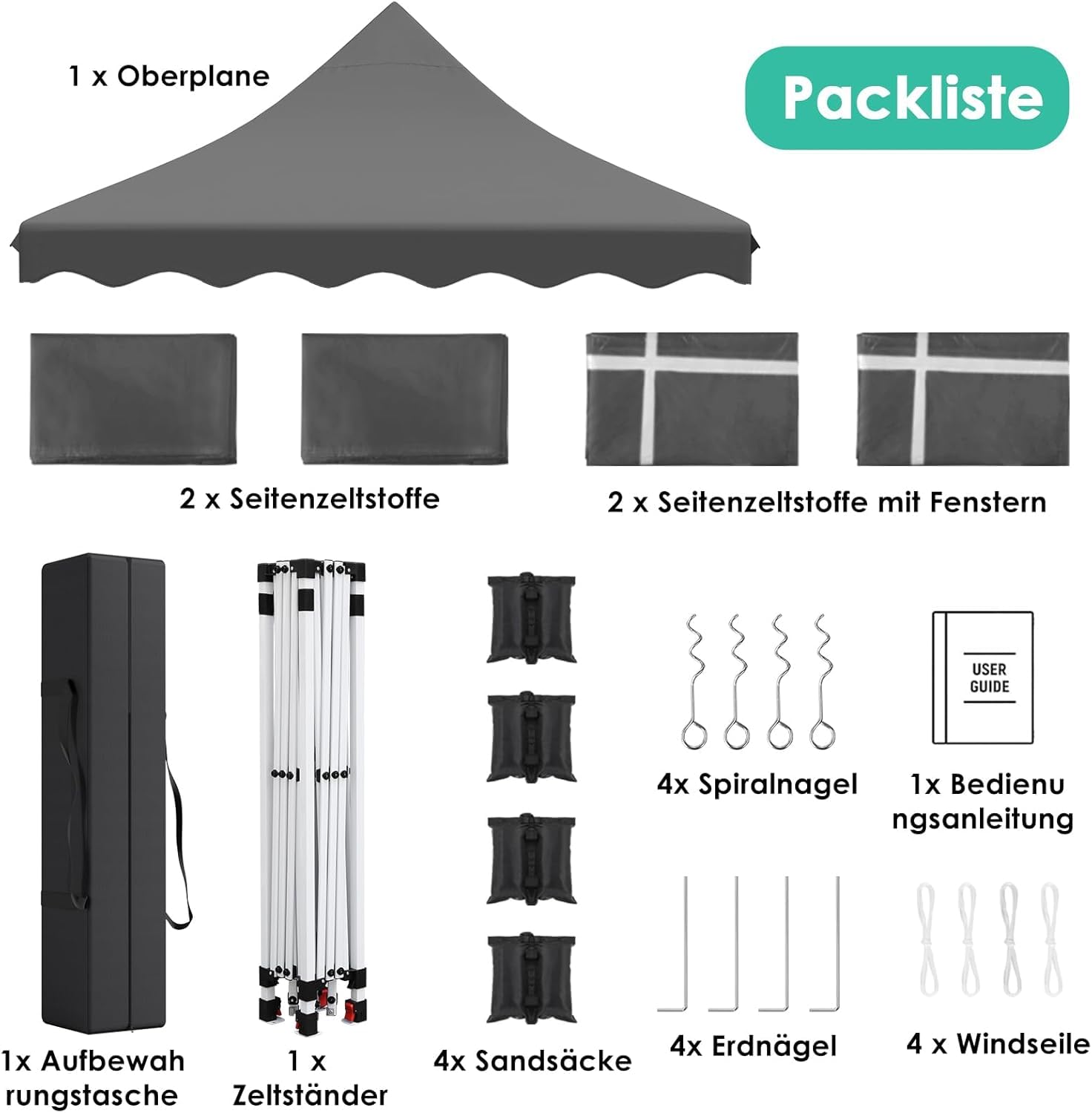 Gazebo 3x3 Leroy Merlin Gazebo Da Giardino 3x3 M Pieghevole - Tenda Pop-up, Oxford 420D, +, Grigio Protezione Uv 50