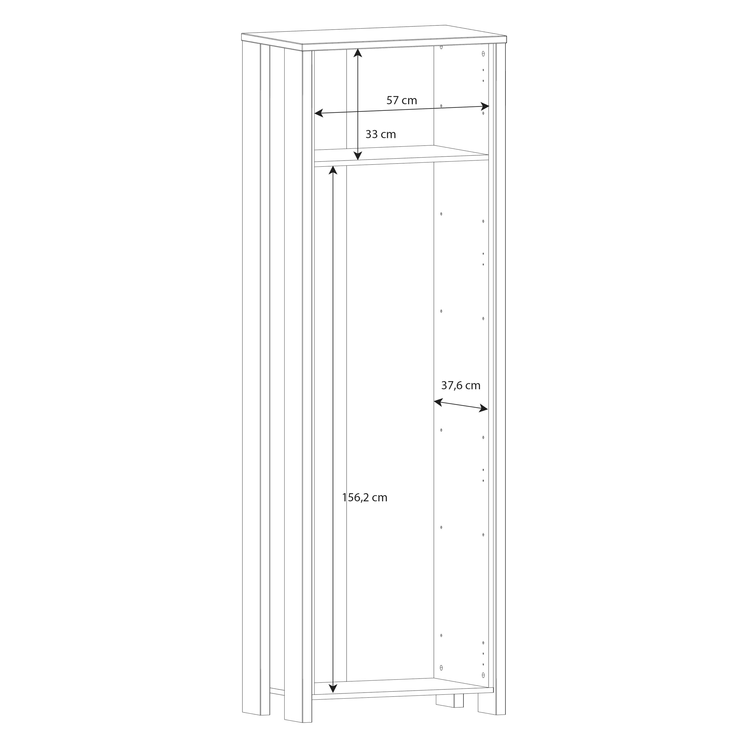 Forte Clif Kleiderschrank 67, Rustikaler Drehtürenschrank mit 1 Tür und Einlegeboden, Holzwerkstoff, Oldwood Vintage/Betonoptik, 67 cm breit, 201,5 cm hoch, 41,6 cm tief