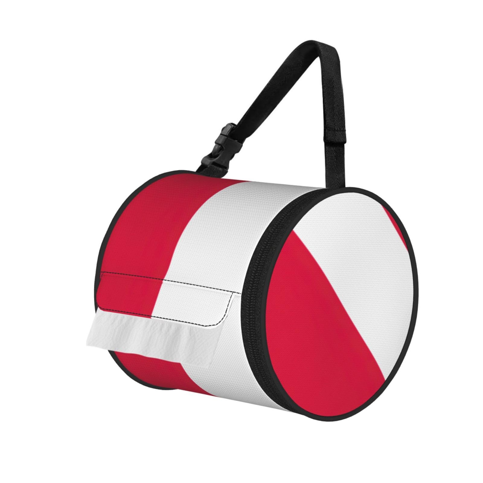 Polish flag Printed Portable Tissue Roll Case, Standard-Size Fit, Oxford Cloth for Wall Camping Backpack