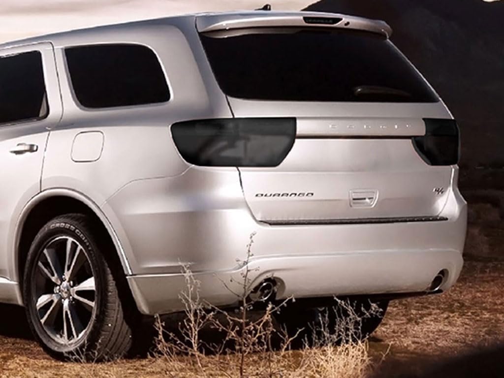 Rvinyl Tail Light Pre Cut Film Tint Cover Kit in Blackout Smoke Compatible with Dodge Durango 2011-2013 - Adhesive Backs