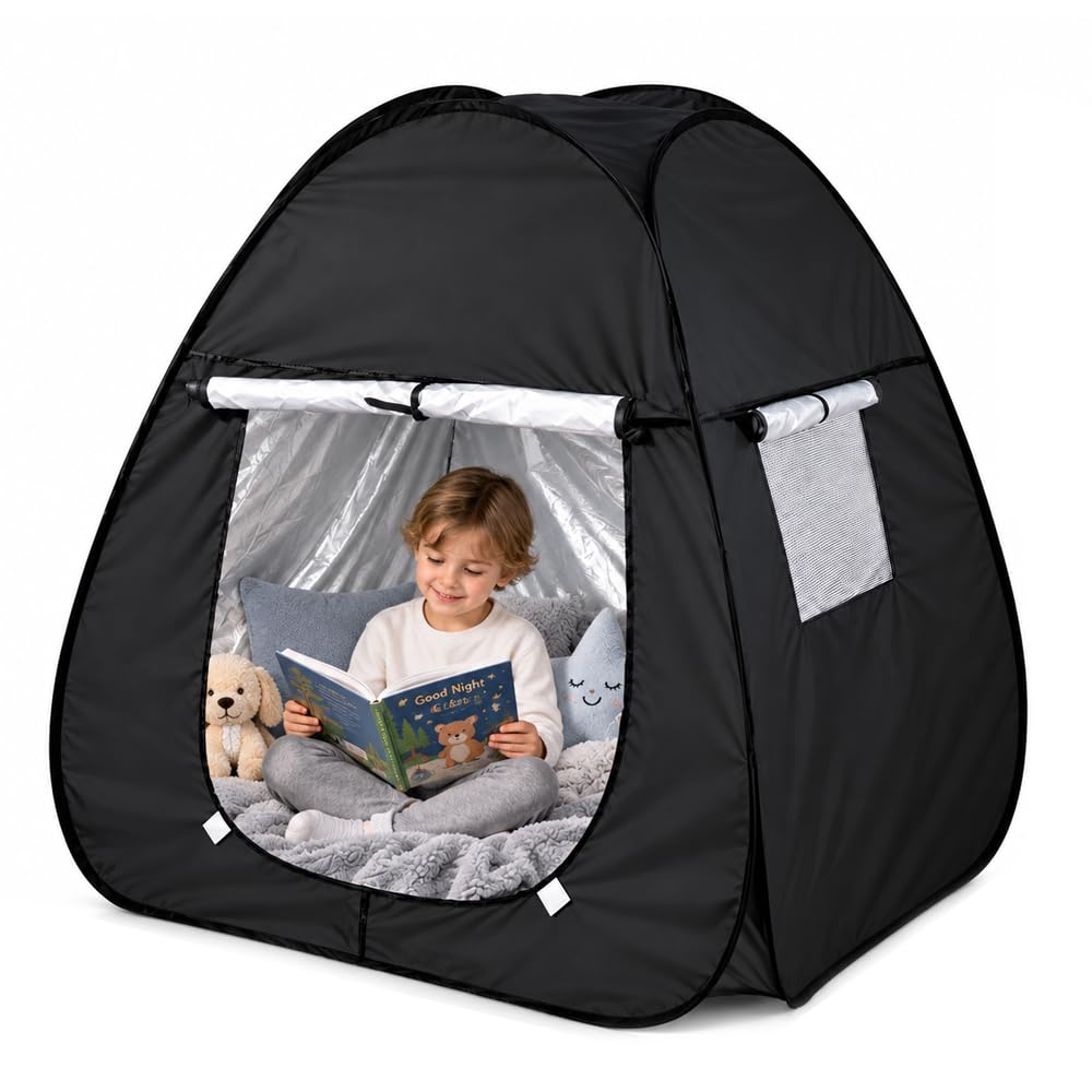 Sensory Tent, 84x84x96cm Portable Foldable Blackout Pop Up Tents for Kids