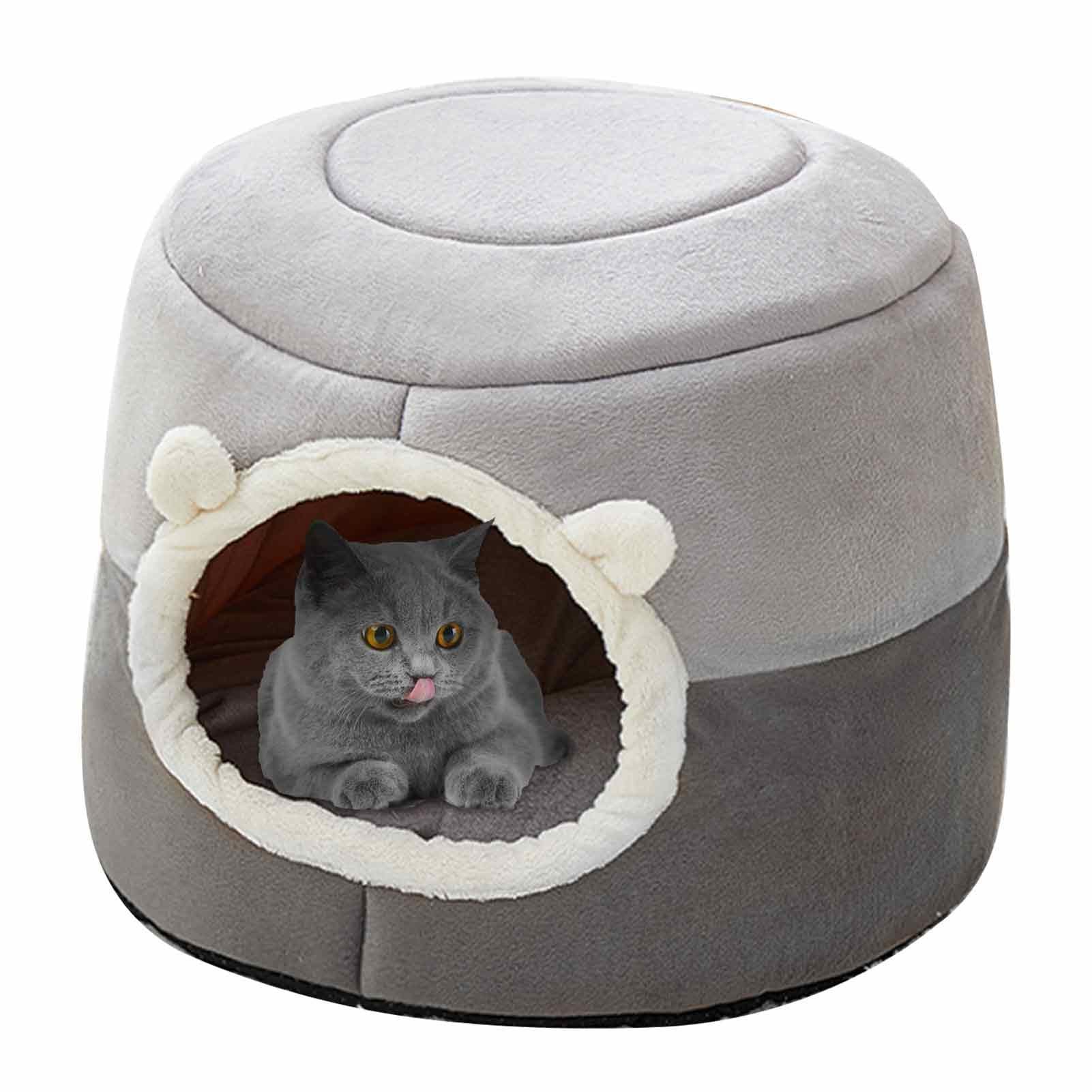 Amazon.co.jp: 猫の家 | 取り外し可能な枕を備えた半閉鎖型の屋内犬