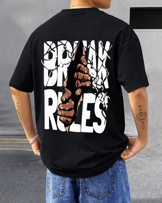 Image of AUSK Baggy Hip-Hop T-Shirt for Men - Graphic Printed T Shirts || Oversized Men Tshirt || T-Shirts