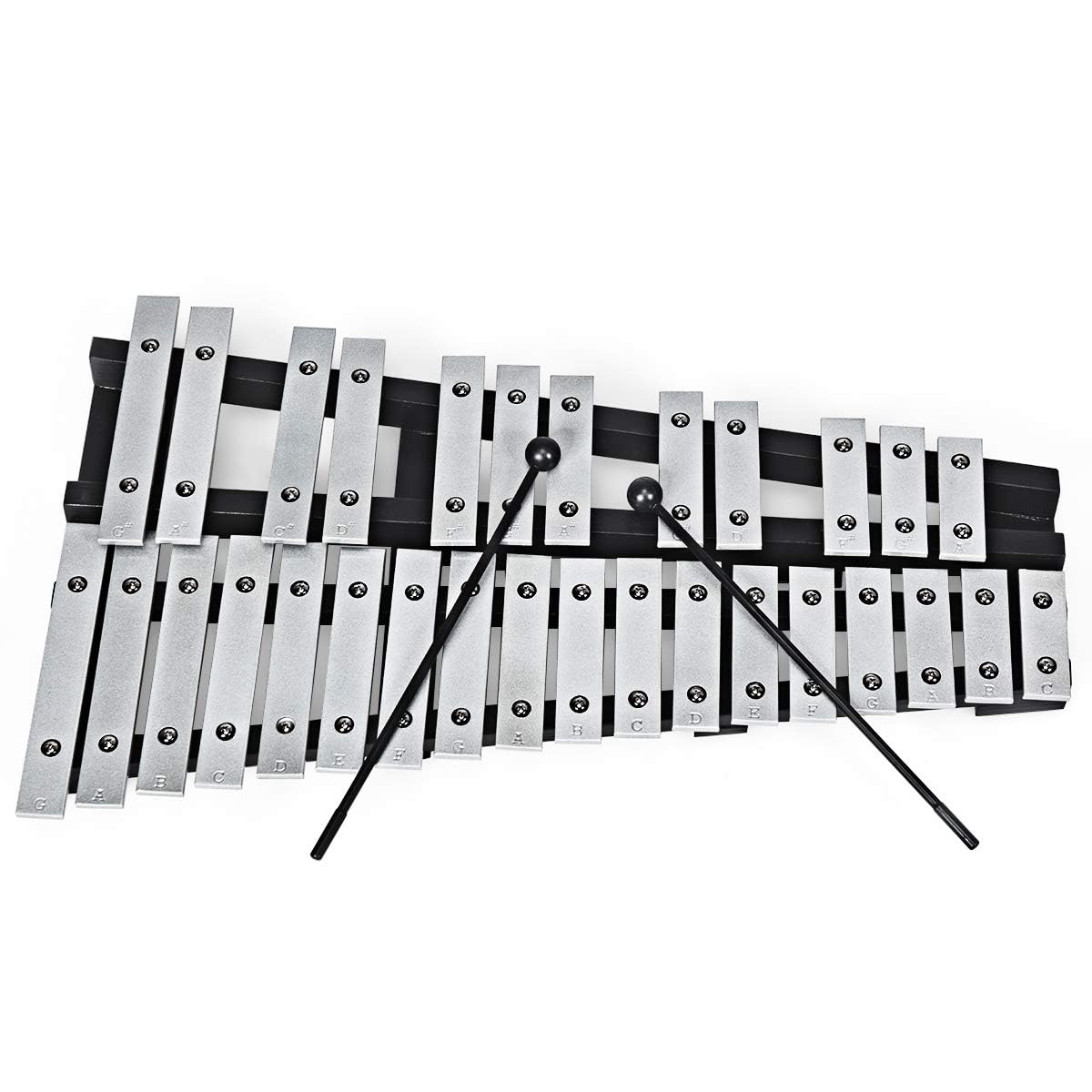 GYMAX Xilofono con 30 Tasti da G5 a C8, Design Pieghevole con Borsa, Strumento Musicale a Percussione con Cornice di Legno, Perfetto per Studenti, Principiante e Amanti della Musica