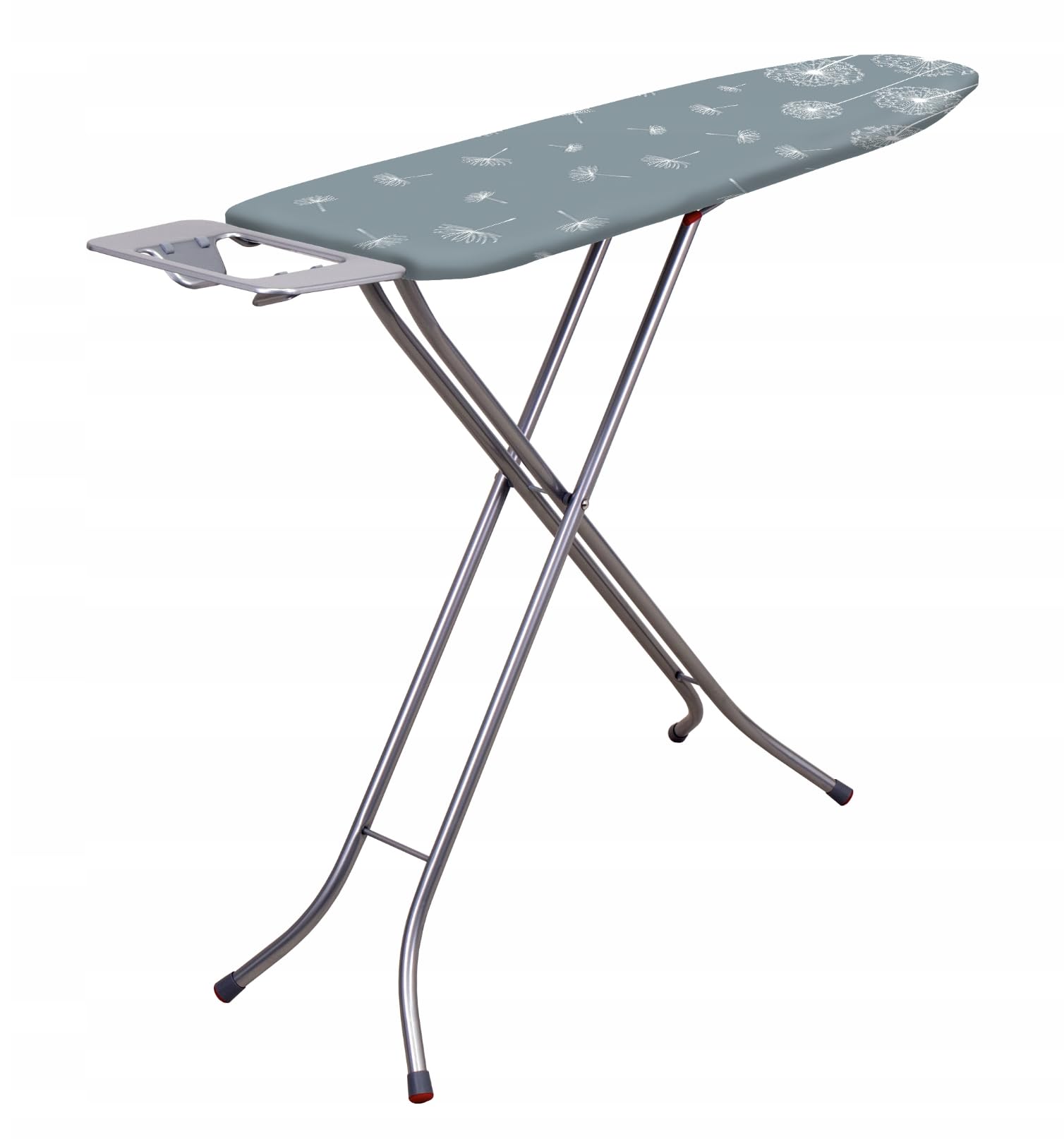 Metrox Asse da stiro pieghevole Basic, 114 x 34 cm, asse da stiro a vapore con rete metallica, base in schiuma da 5 mm e poggia ferro da stiro, asse da stiro con piedini antiscivolo