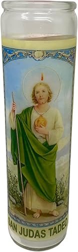 Miniatura 4 de Veladora sin esencia San Judas Tadeo, oración para el trabajo 14 oz vaso grande una pieza vela de oración, una pieza