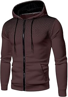 Sweat Jacket Men's Zip Hoodie with Zip and Hood Sweat Jacket Solid Sweat Jacket Hooded Jacket Sweat Jacket Basic Sports Sweatshirt with Pocket Outwear