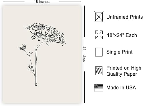 Miniatura 599 de Poster Master Póster de peonías – Estampado de flores retro – Ilustración floral – Ilustración en blanco y negro – Diseño de línea y abstracto –