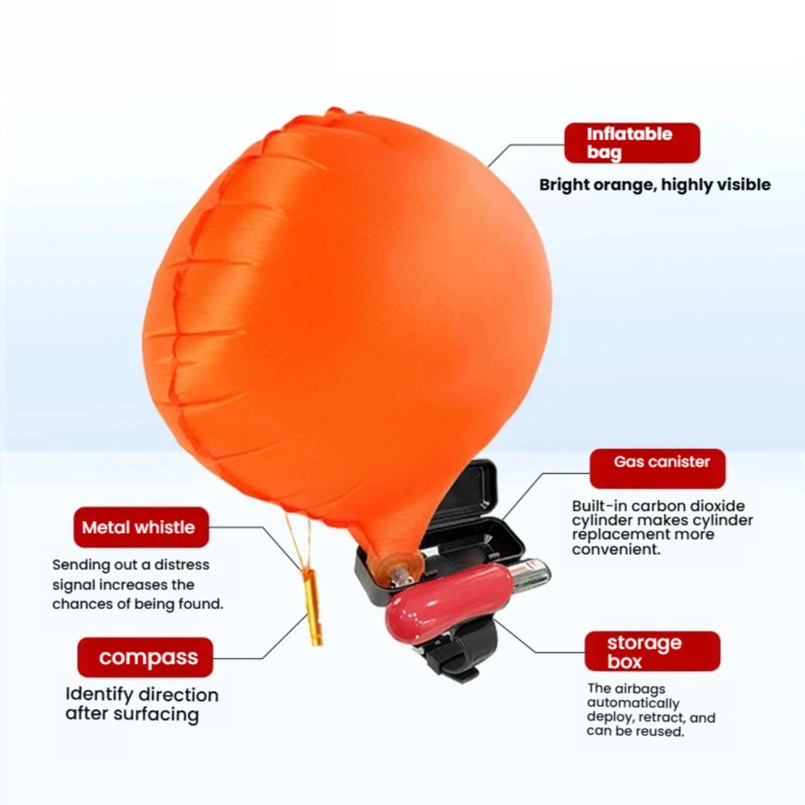 1 segundo auto inflable grande flotabilidad anti-ahogamiento pulsera
