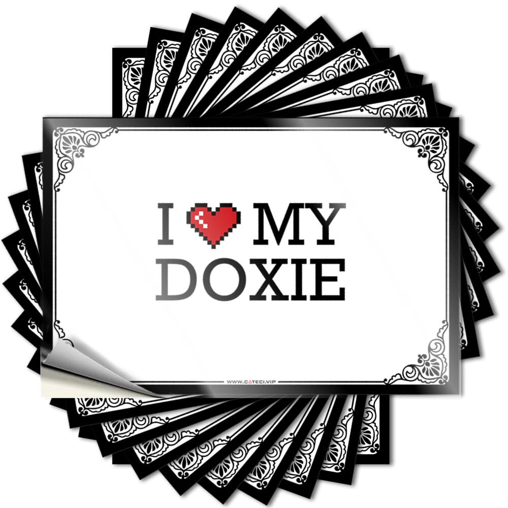 Fzfn Colour I Love My Doxie Winter Rubber - Bumper Garage Removable Vinyl Decal(8X12cm)