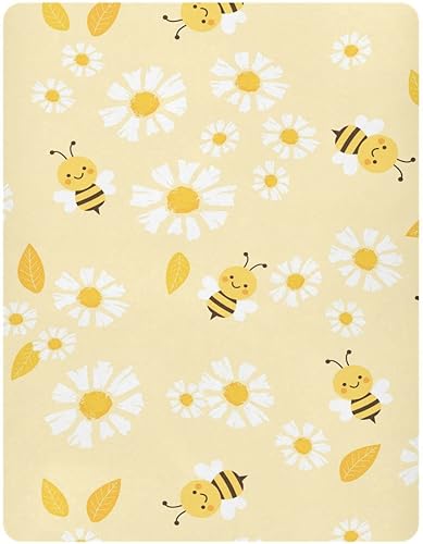 Flying Bees Daisy - Sábana bajera ajustable para cuna para niños y niñas, sábana bajera para cuna de bebé, sábana bajera ajustable para bebé, 39 x disponible en Yaxa Mexico