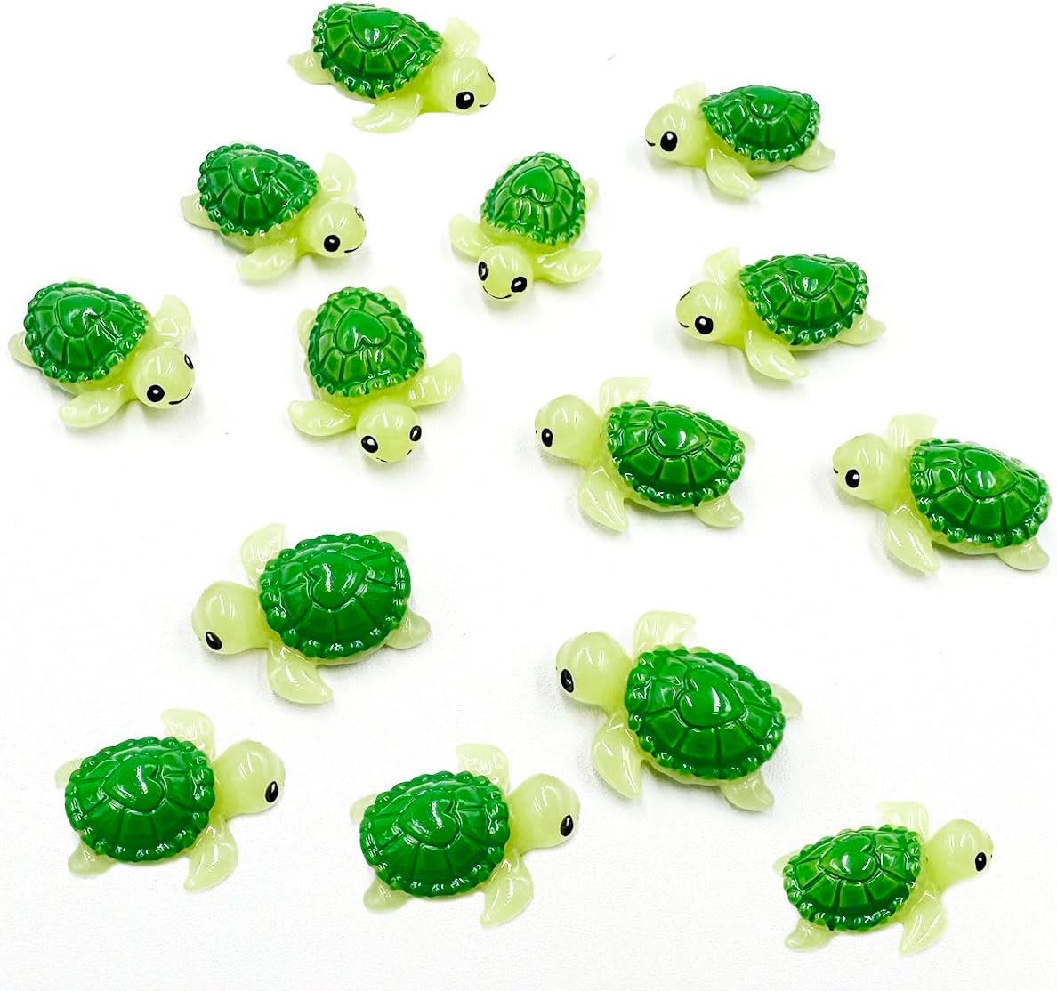 200 Pcs Luminous Mini Turtles With Storage Box, Tiny Resin Animals Turtle Figures - Cute Mini