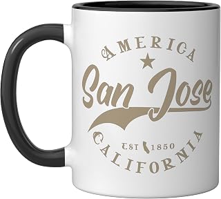 San Jose CA | California Ceramic Mug, Black/White