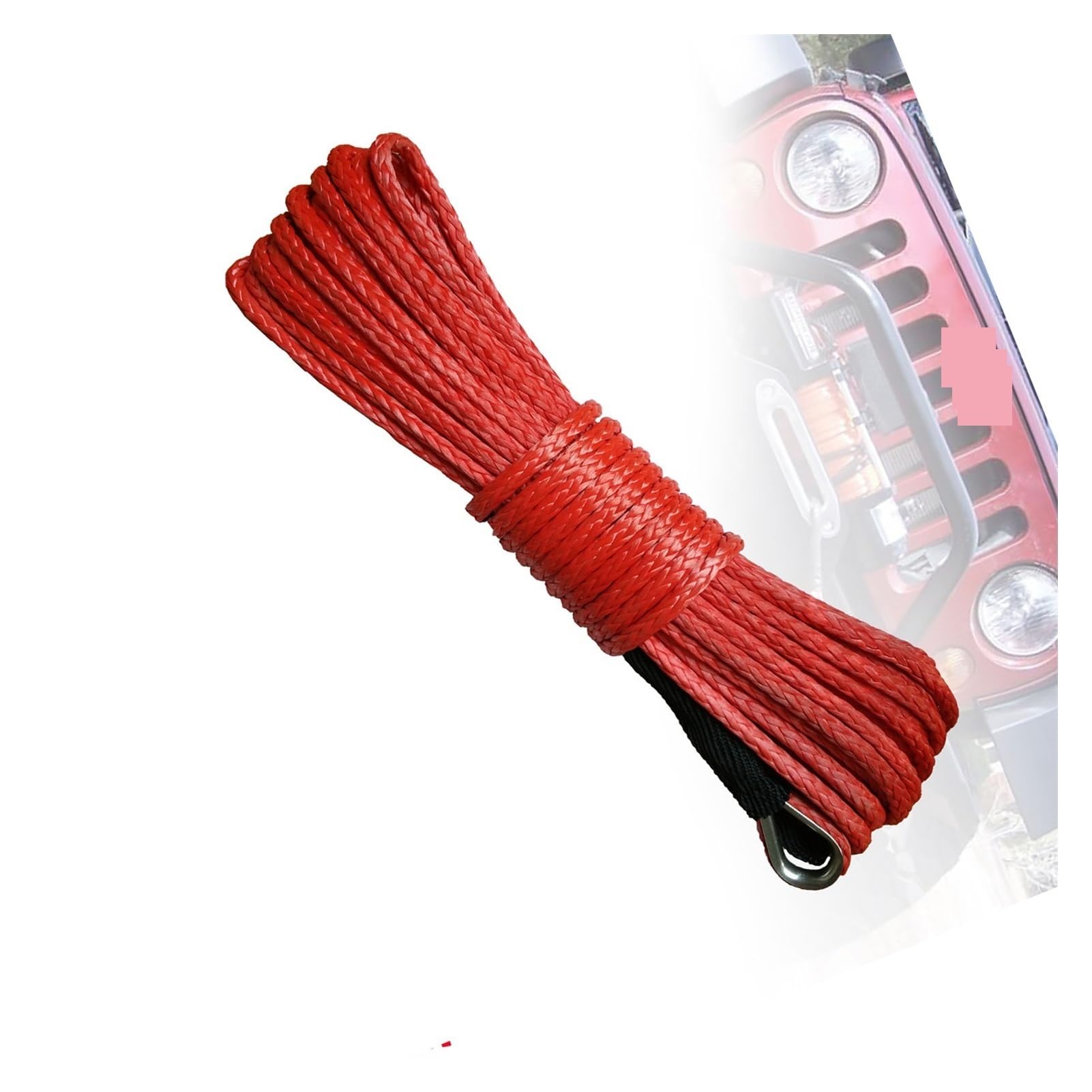 Zklgs Oranje Winch Rope, 6Mm X 15M Synthetic Winch Lines Rope With Sheath Car Accessories(Oranje)