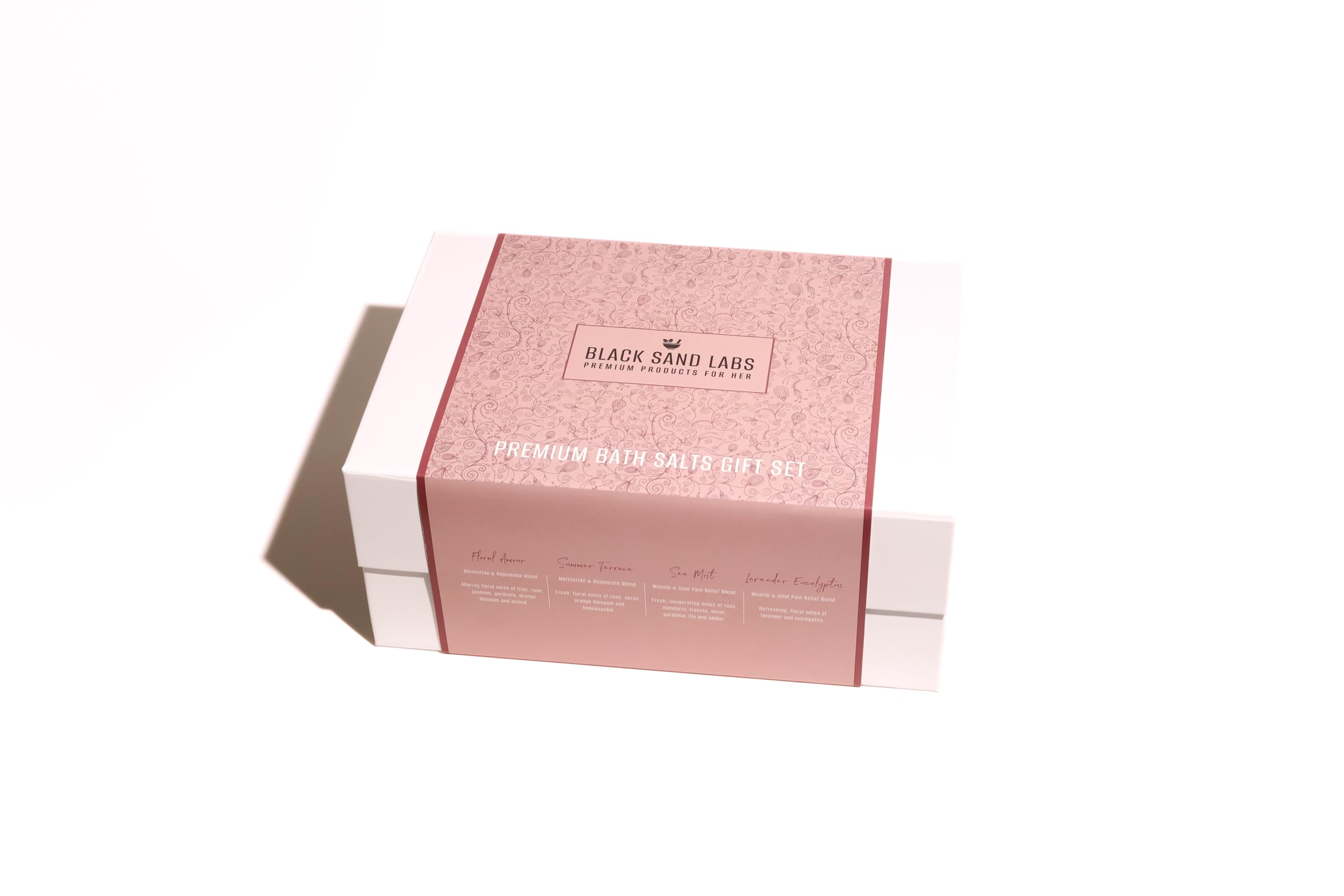 Badesalz Geschenkset für Sie - Totes Meer, Himalaya-Rosa & Bittersalz Mischung - Geschenkprobe für Frauen - 4x250g (Geschenkset - Floral Amour, Lavendel Eukalyptus, Sommerterrasse,
